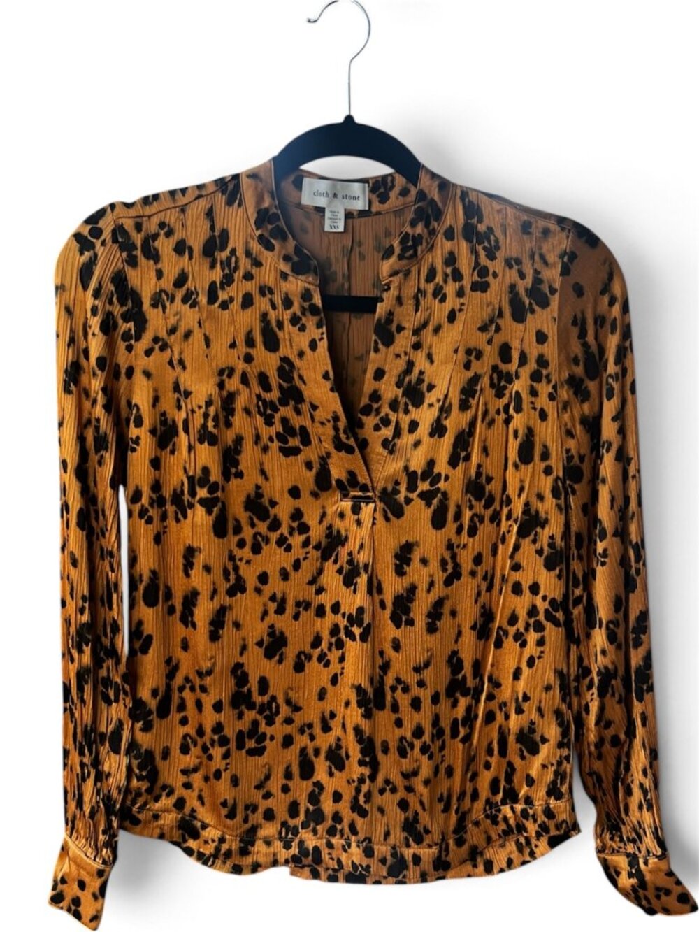 Cloth & Stone Leopard Blouse | Amber Animal Print | XXS